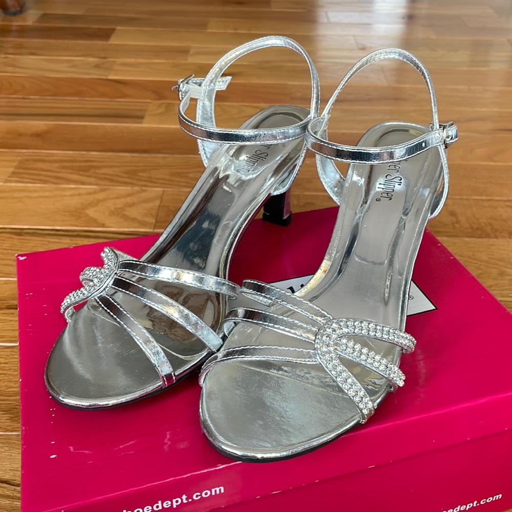 Silver Strappy Heels